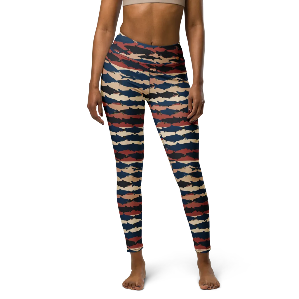 Midnight Run Fish on Yoga Leggings — Front