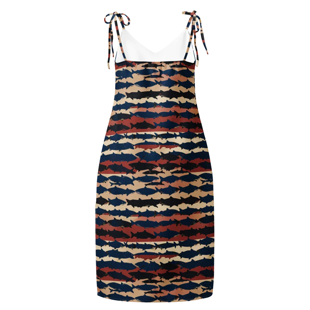 Midnight Run Fish on Slip Dress — Back