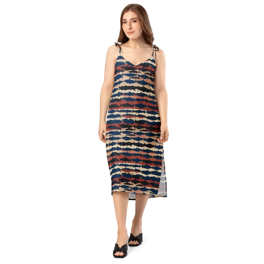 Midnight Run Fish on Slip Dress — Front