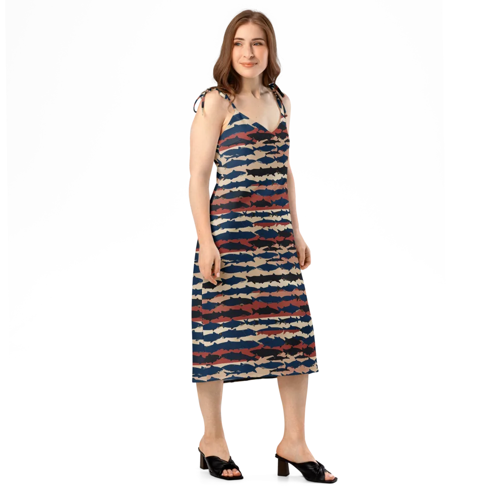 Midnight Run Fish on Slip Dress — Right Front