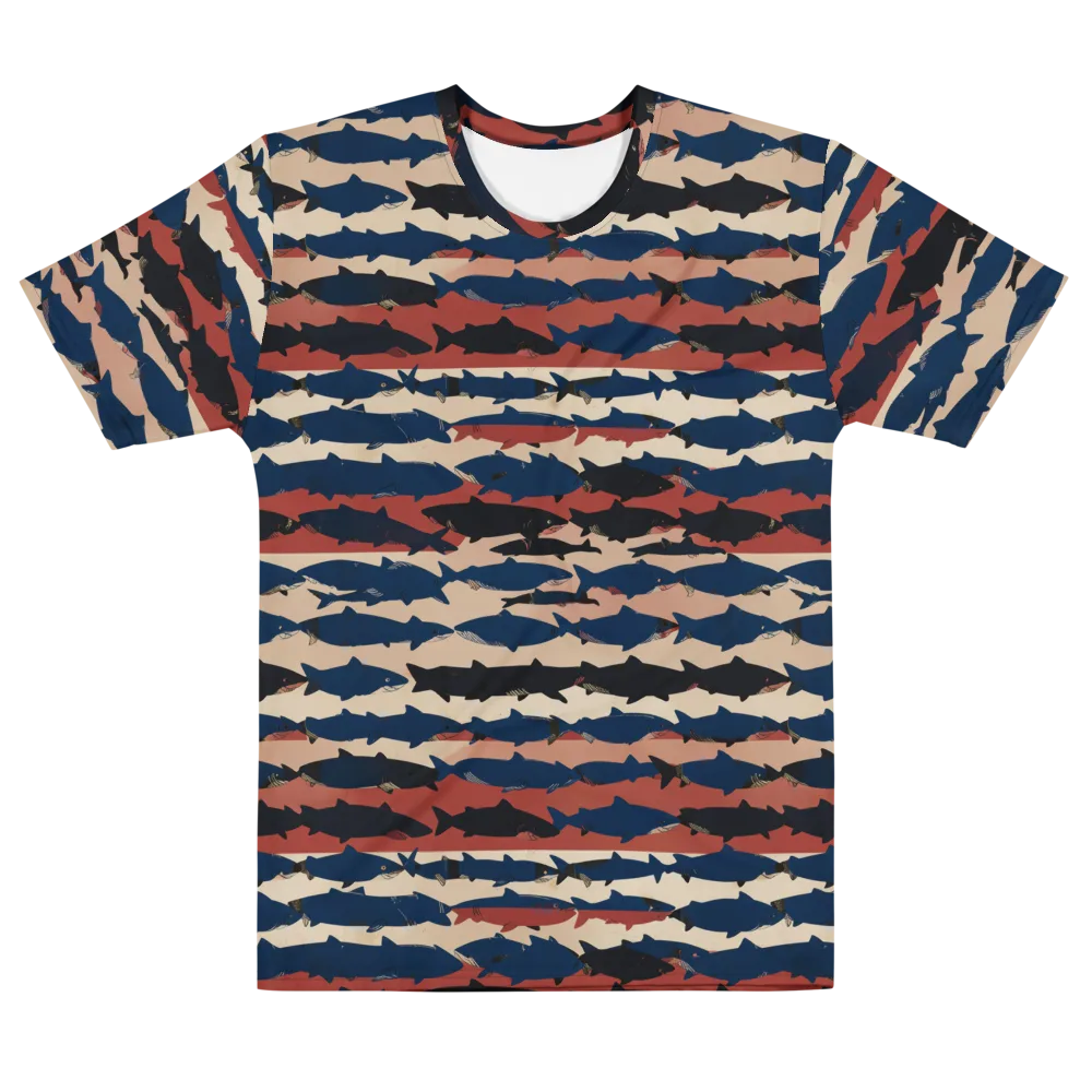 Midnight Run Fish on Men's Cotton Crew Neck T-Shirt — Front