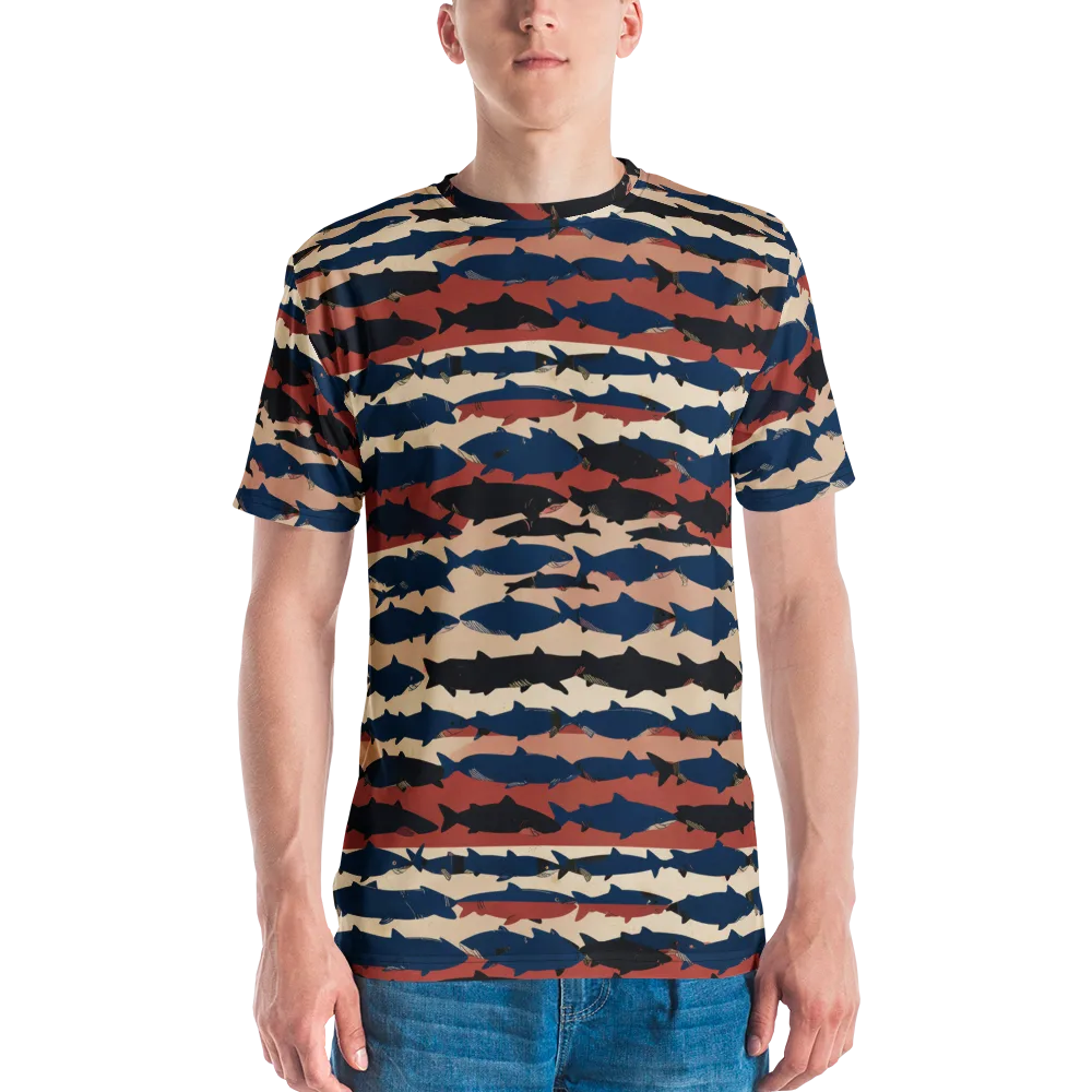 Midnight Run Fish on Men's Crew Neck T-Shirt — Front