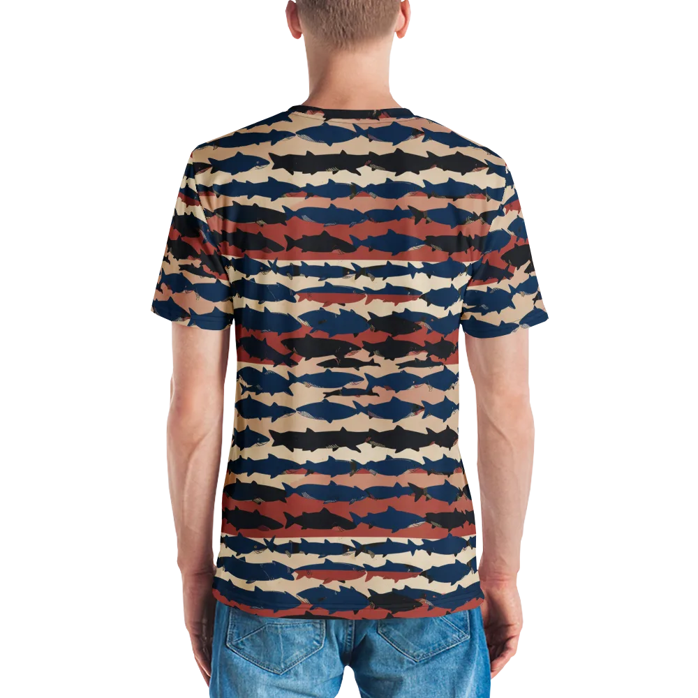 Midnight Run Fish on Men's Crew Neck T-Shirt — Back