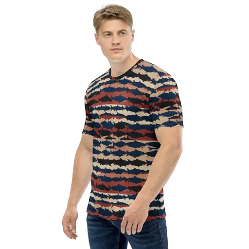 Midnight Run Fish on a Men's Crew Neck T-Shirt
