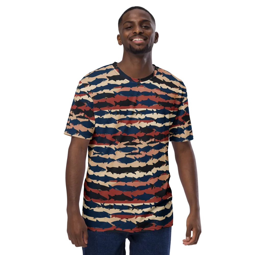 Midnight Run Fish on Men's Crew Neck T-Shirt — Front