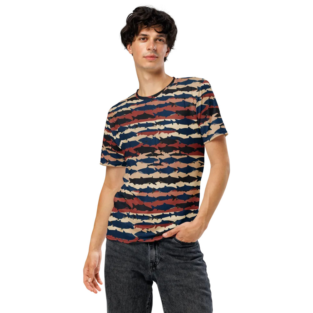 Midnight Run Fish on Men's Crew Neck T-Shirt — Front