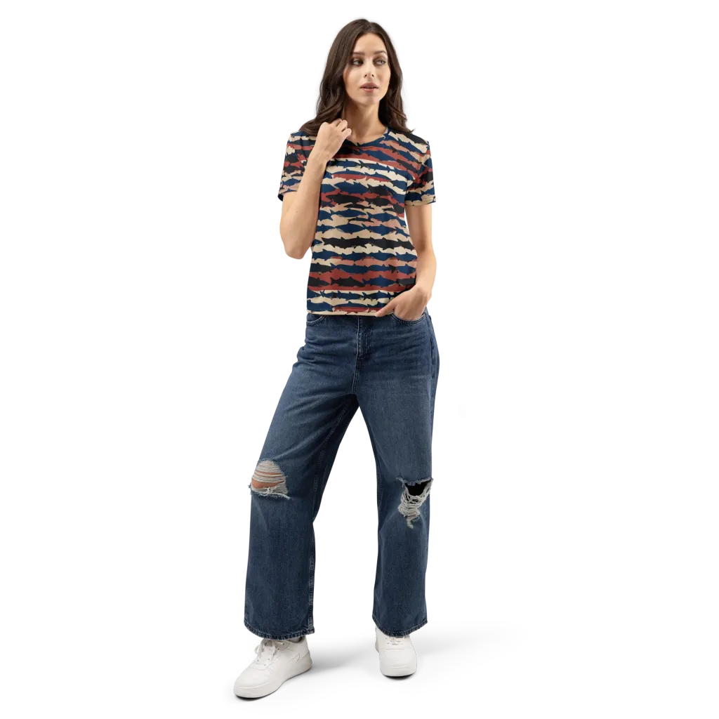 Midnight Run Fish on Women's Crew Neck T-Shirt — Front