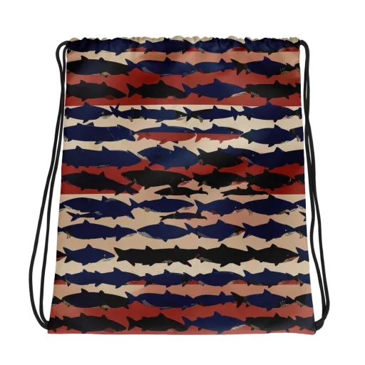 Midnight Run Fish on a Drawstring Bag