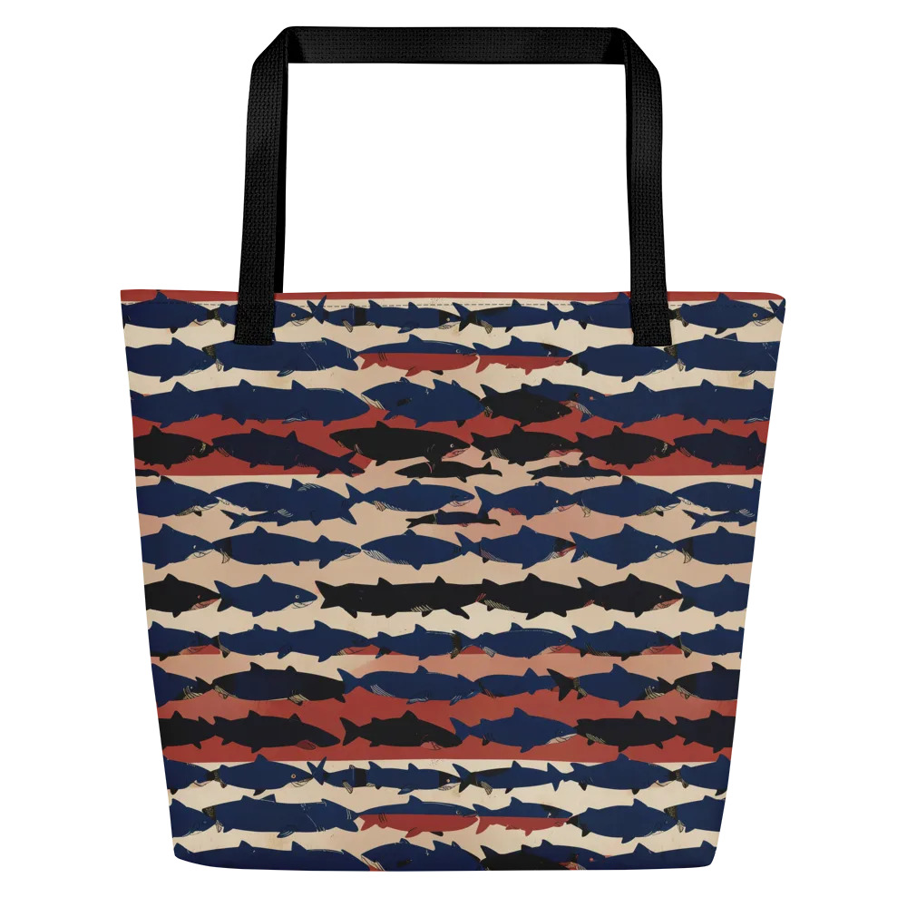 Midnight Run Fish on Large Tote Bag W/ Pocket — Front