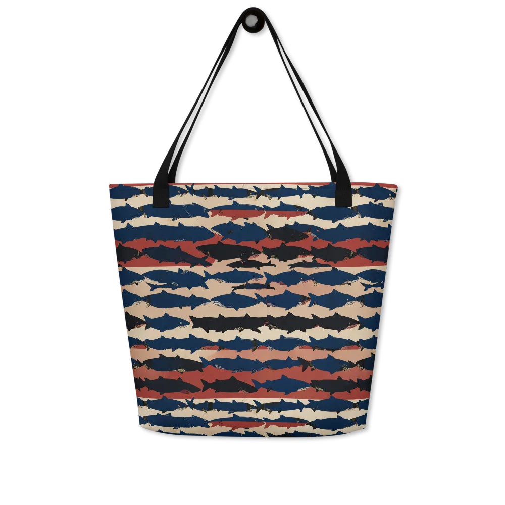 Midnight Run Fish on Large Tote Bag W/ Pocket — Front