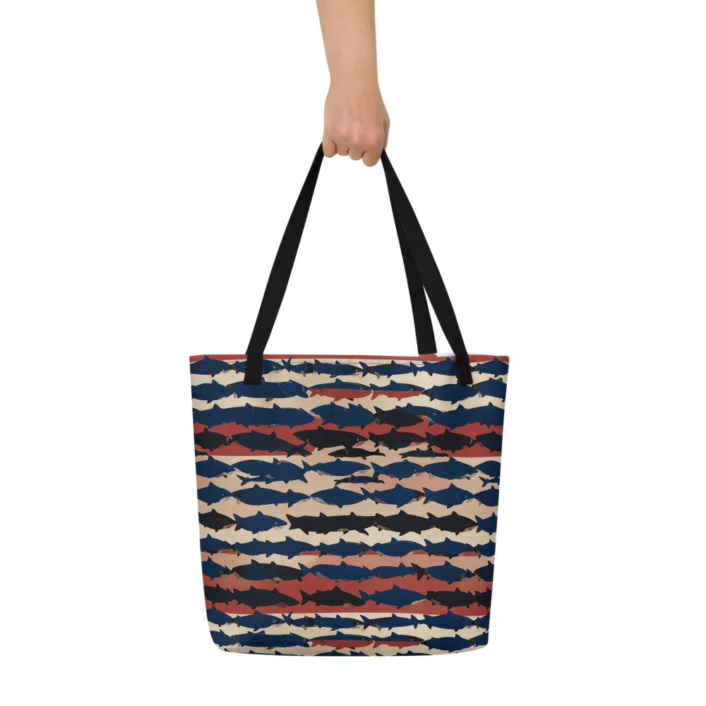Midnight Run Fish on Large Tote Bag W/ Pocket — Front