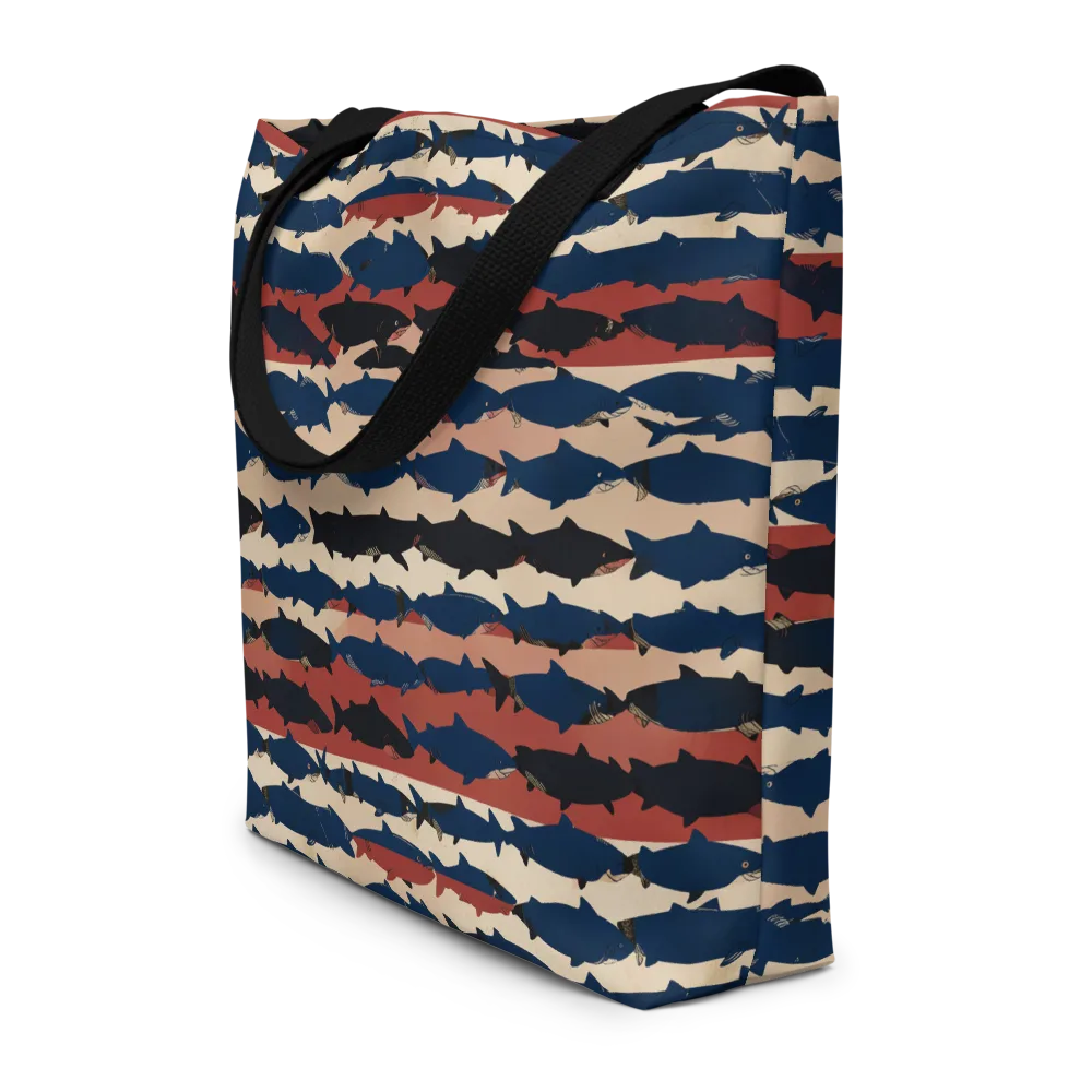 Midnight Run Fish on Large Tote Bag W/ Pocket — Front