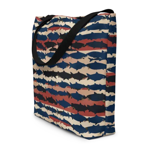 Midnight Run Fish on a Large Tote Bag W/ Pocket
