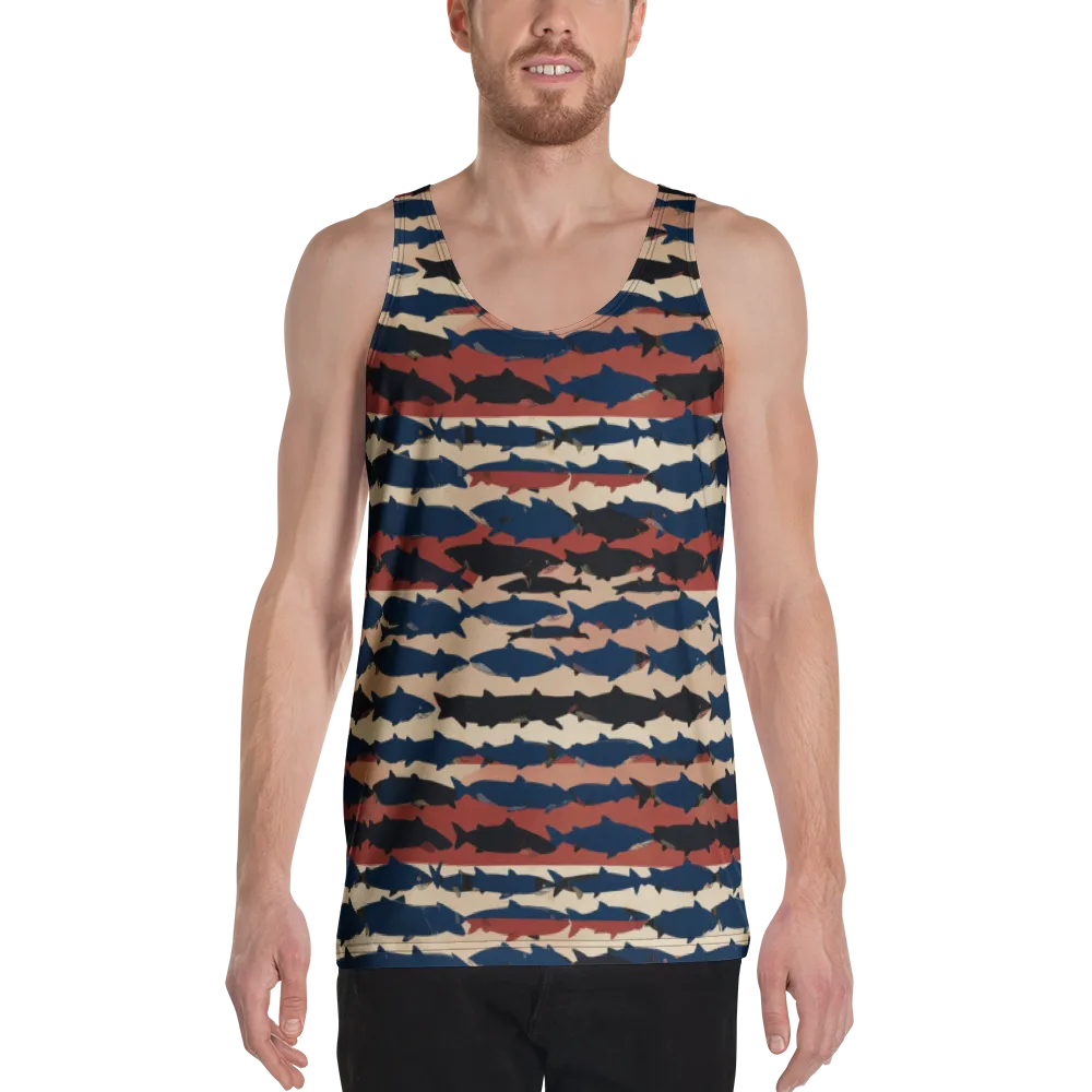Midnight Run Fish on Men's Tank Top — Front