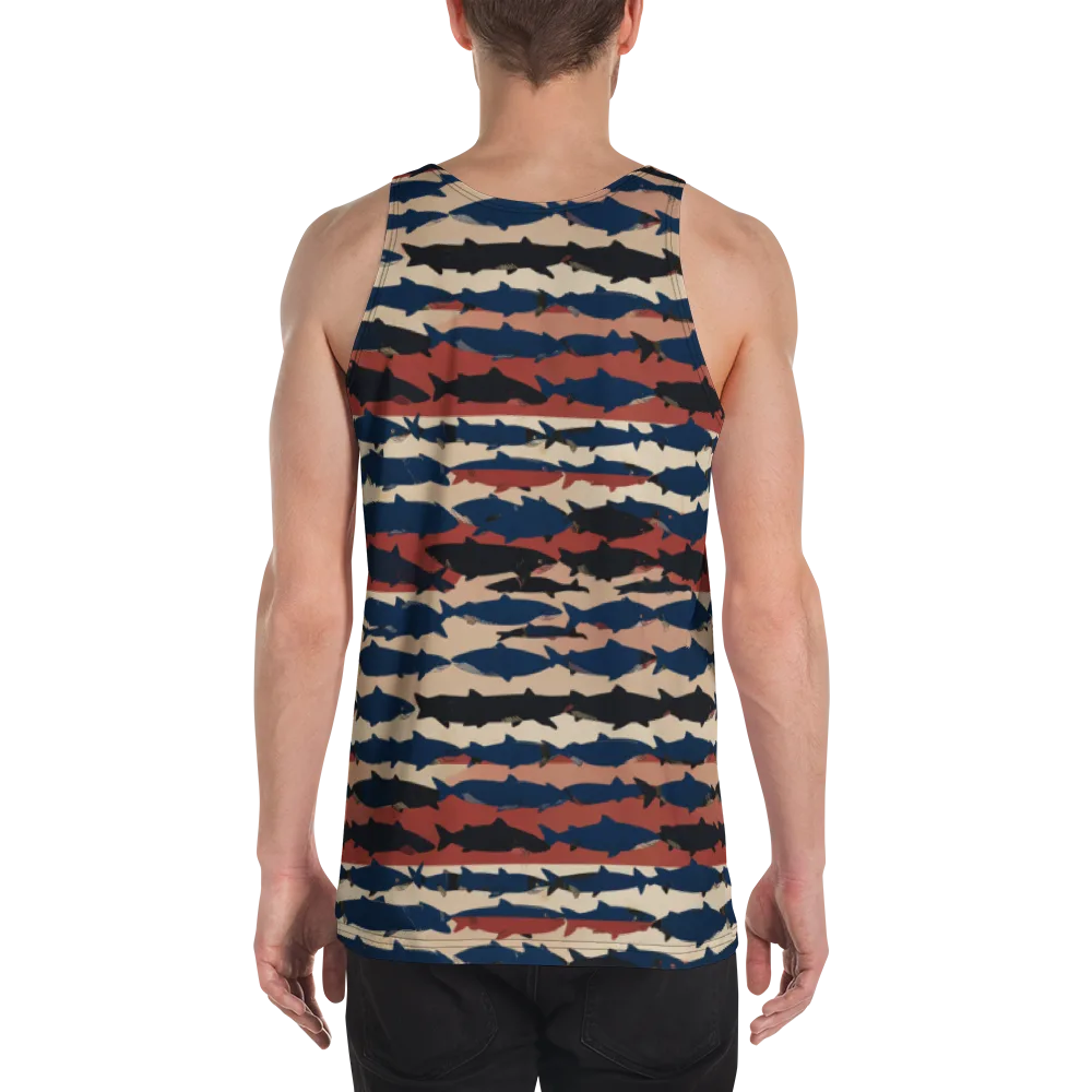 Midnight Run Fish on Men's Tank Top — Back