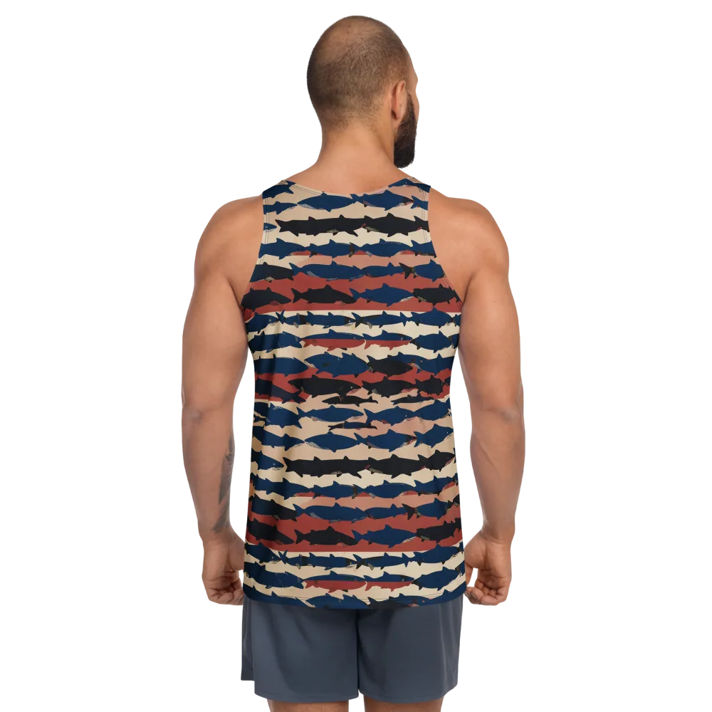 Midnight Run Fish on Men's Tank Top — Back