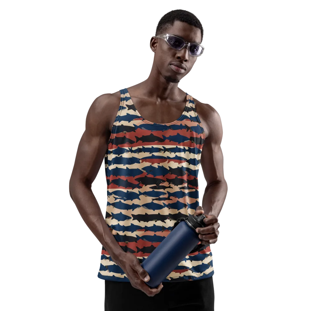 Midnight Run Fish on Men's Tank Top — Front