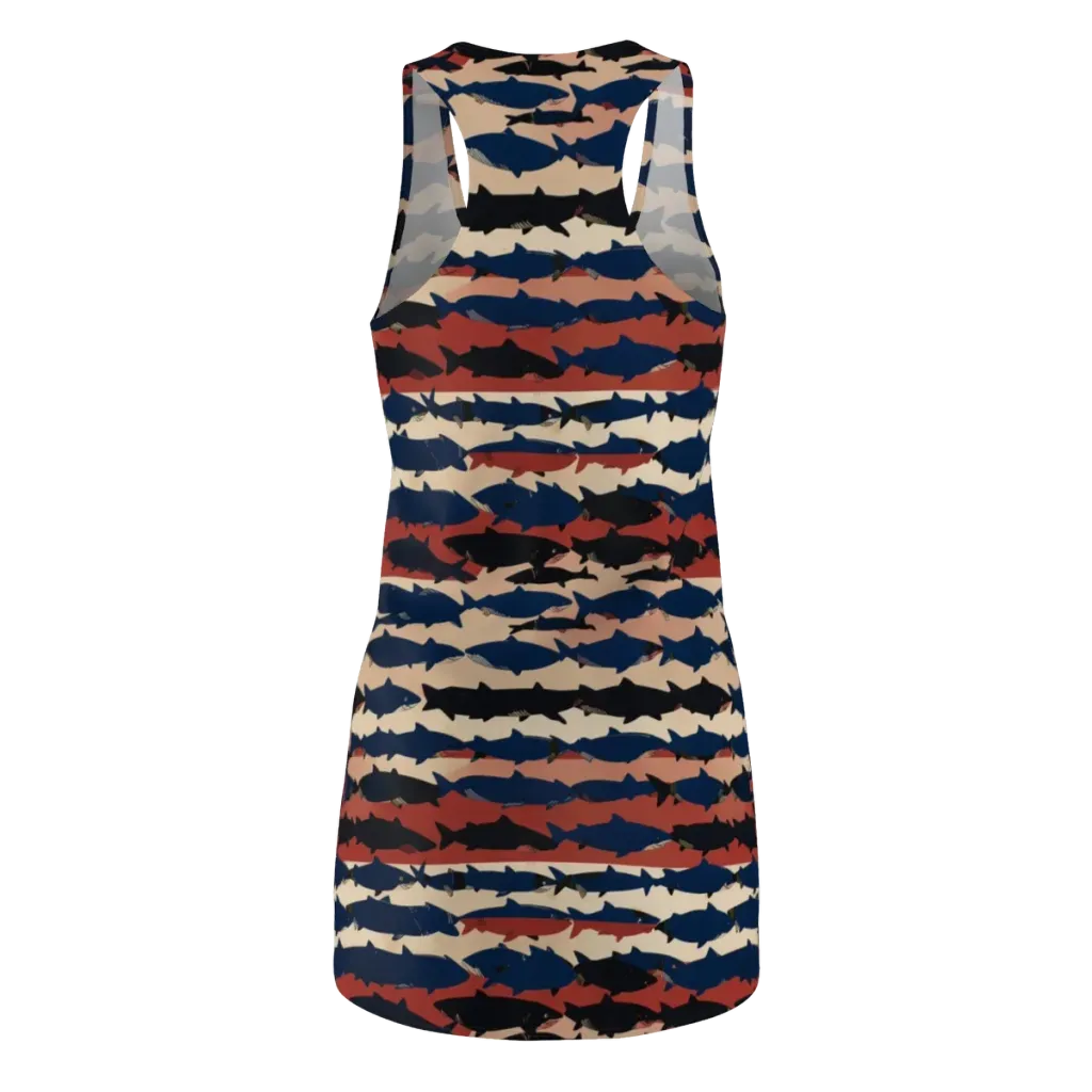 Midnight Run Fish on Racerback Dress — Back