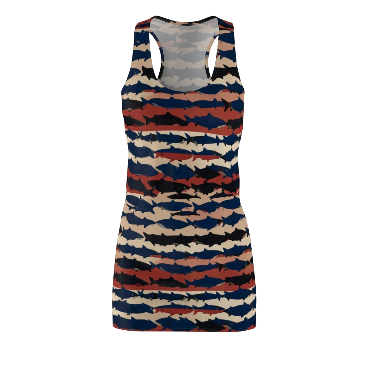 Midnight Run Fish on Racerback Dress — Front