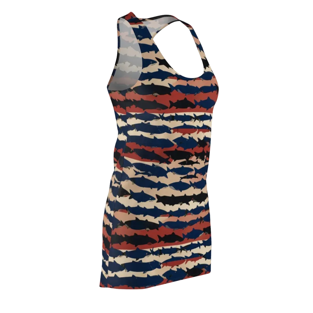 Midnight Run Fish on Racerback Dress — Front Side