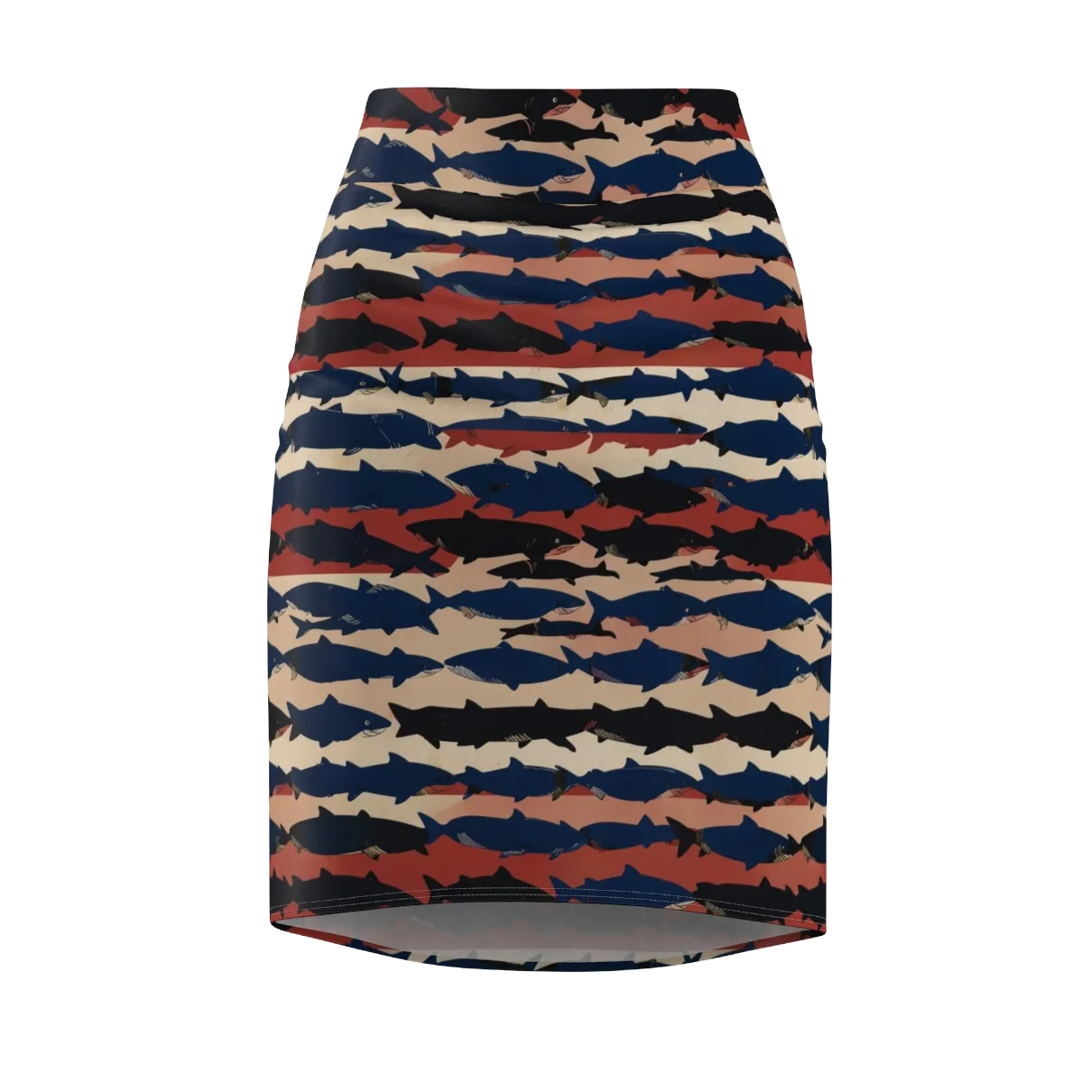 Midnight Run Fish on Pencil Skirt — Front