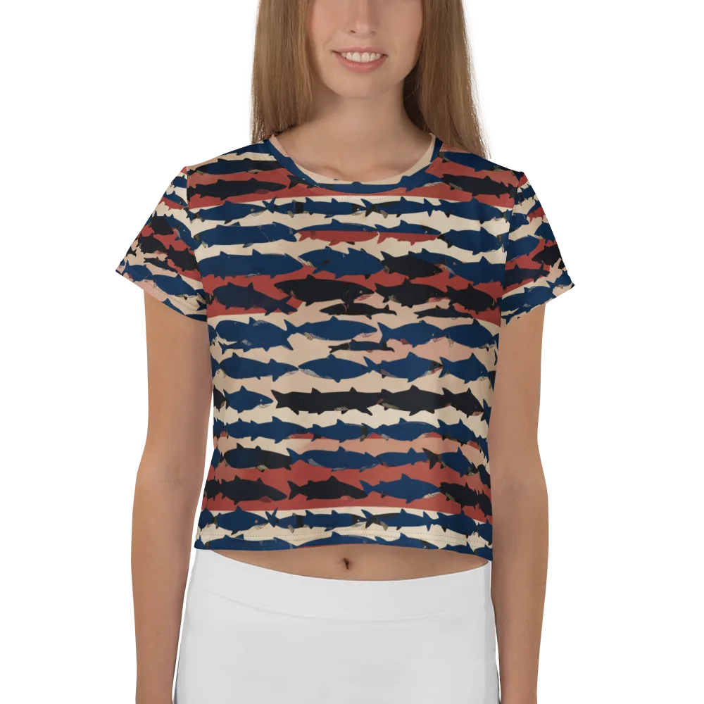 Midnight Run Fish on Crop Tee — Front