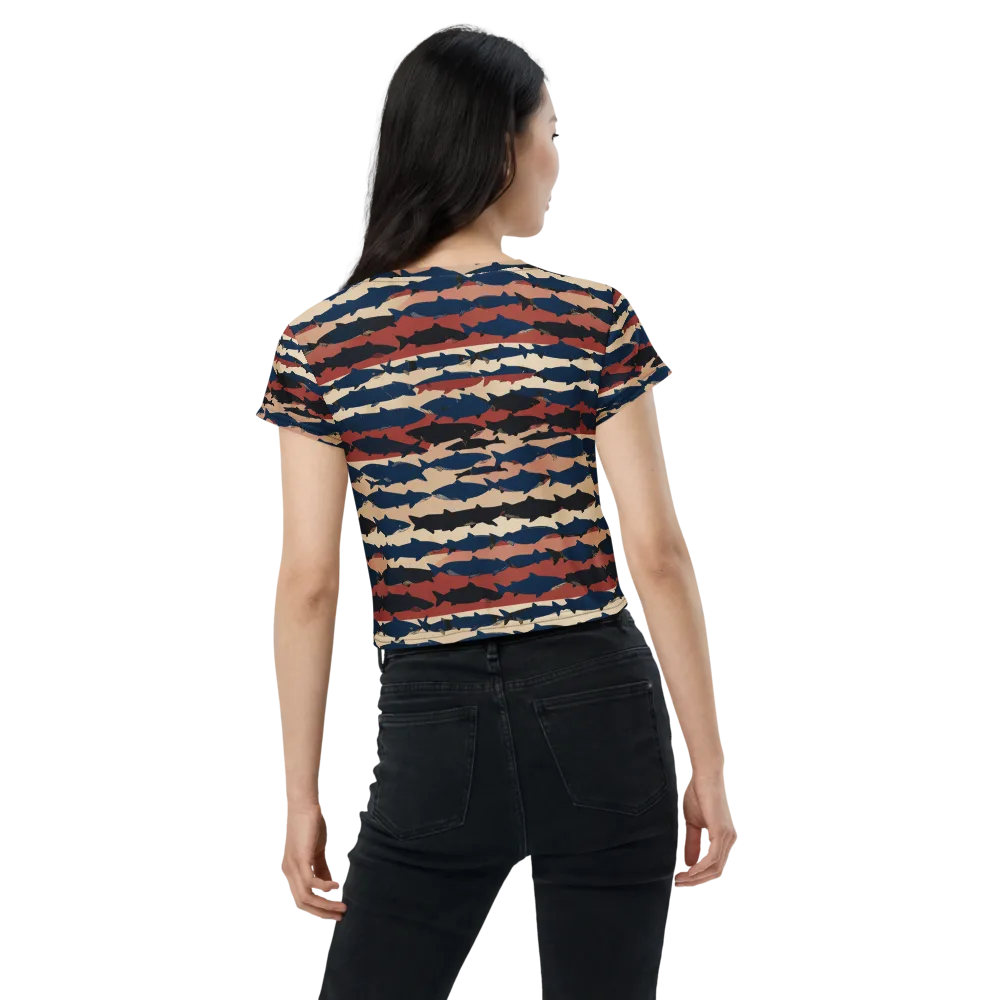 Midnight Run Fish on Crop Tee — Back