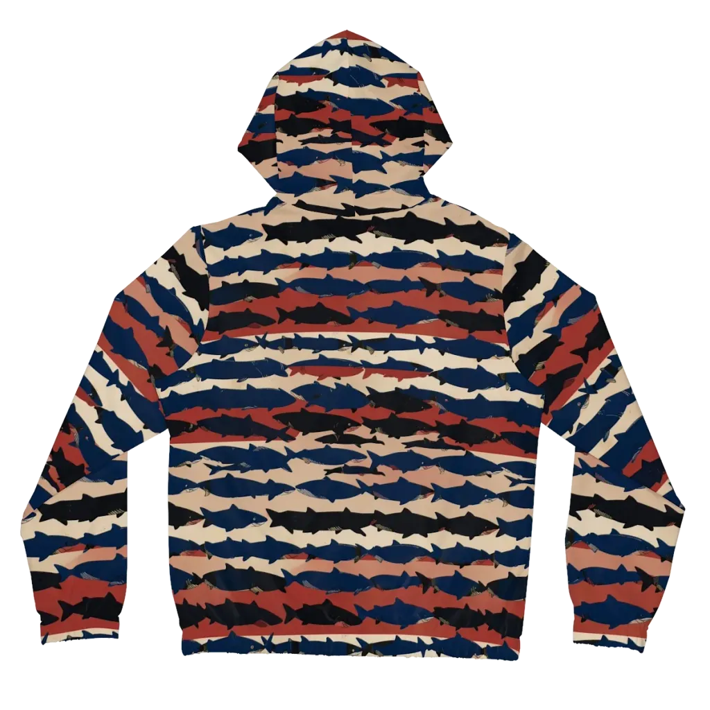 Midnight Run Fish on Women's Full-Zip Hoodie — Back