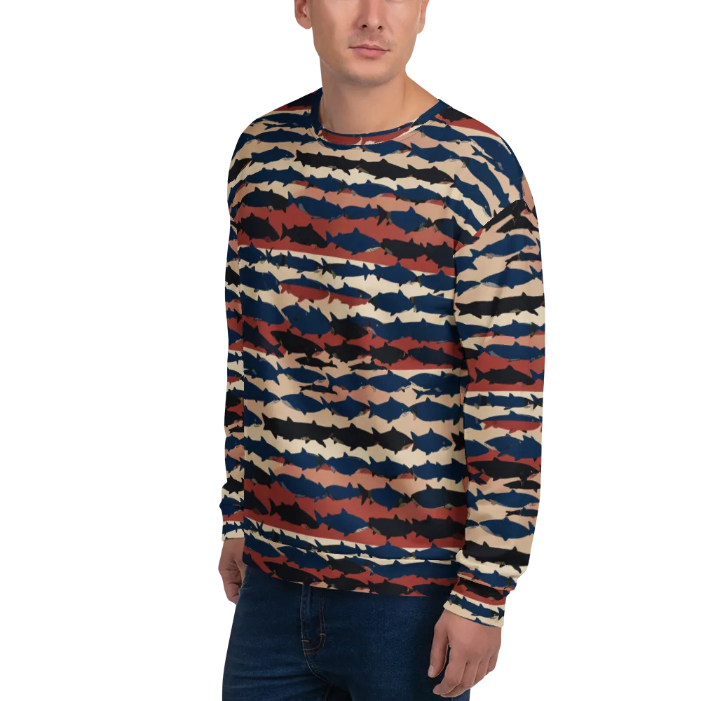 Midnight Run Fish on Sweatshirt — Left Front