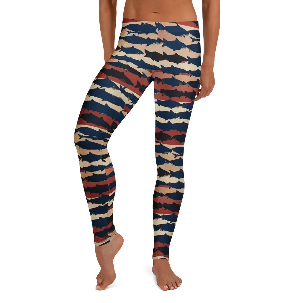 Midnight Run Fish on Leggings — Front