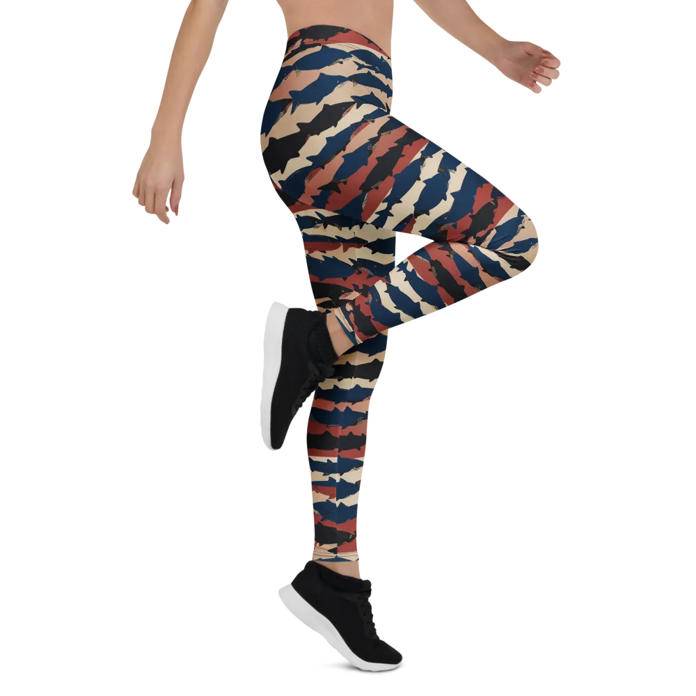 Midnight Run Fish on Leggings — Right