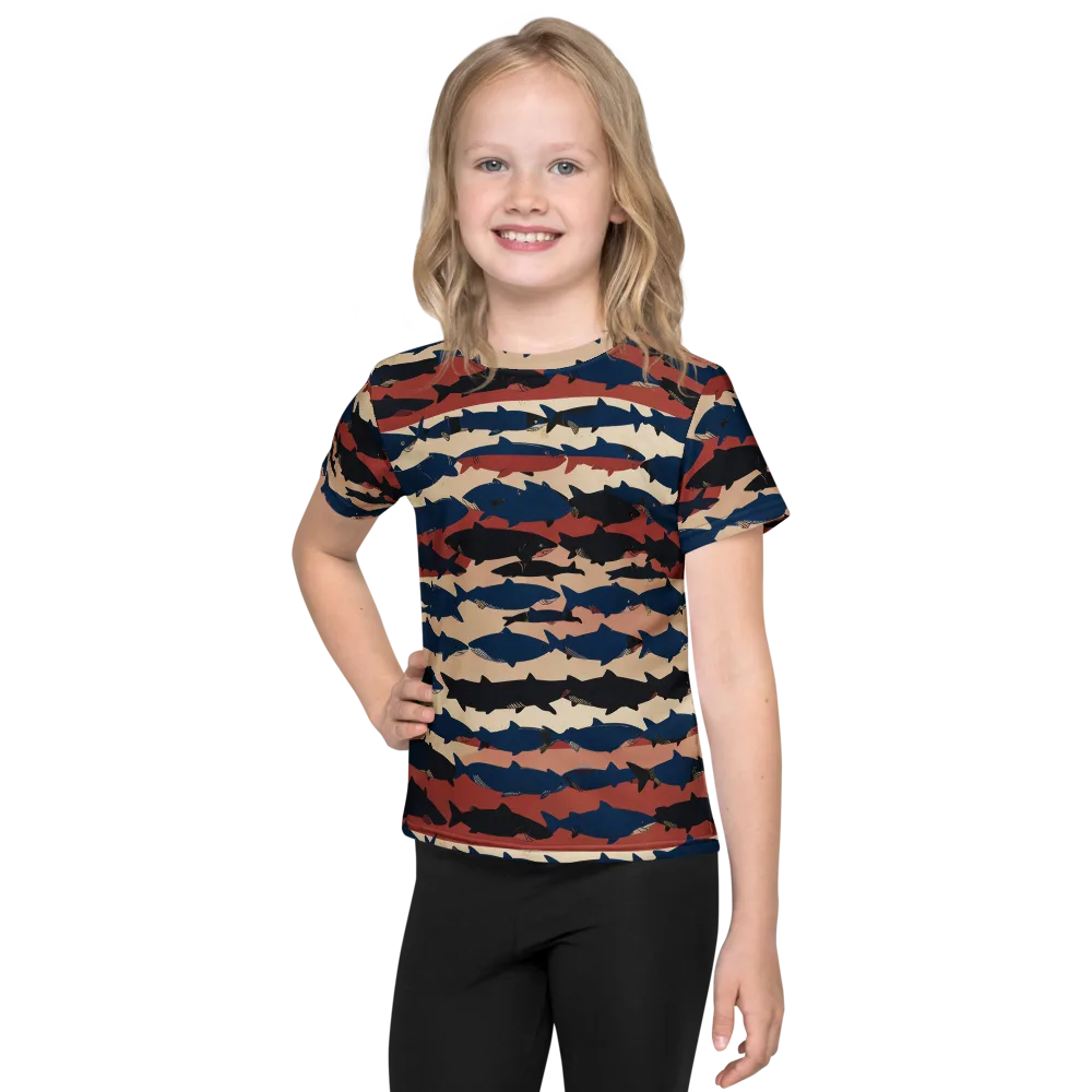 Midnight Run Fish on Kids Crew Neck T-Shirt — Front