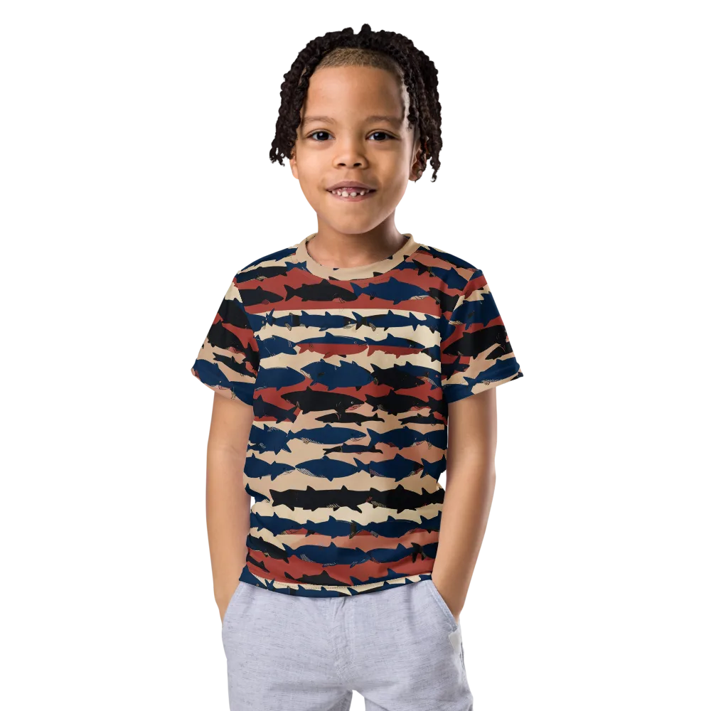 Midnight Run Fish on Kids Crew Neck T-Shirt — Front