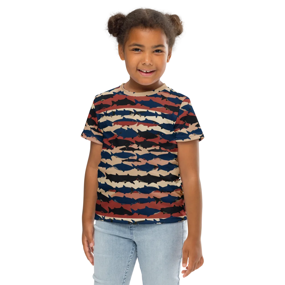 Midnight Run Fish on Kids Crew Neck T-Shirt — Front