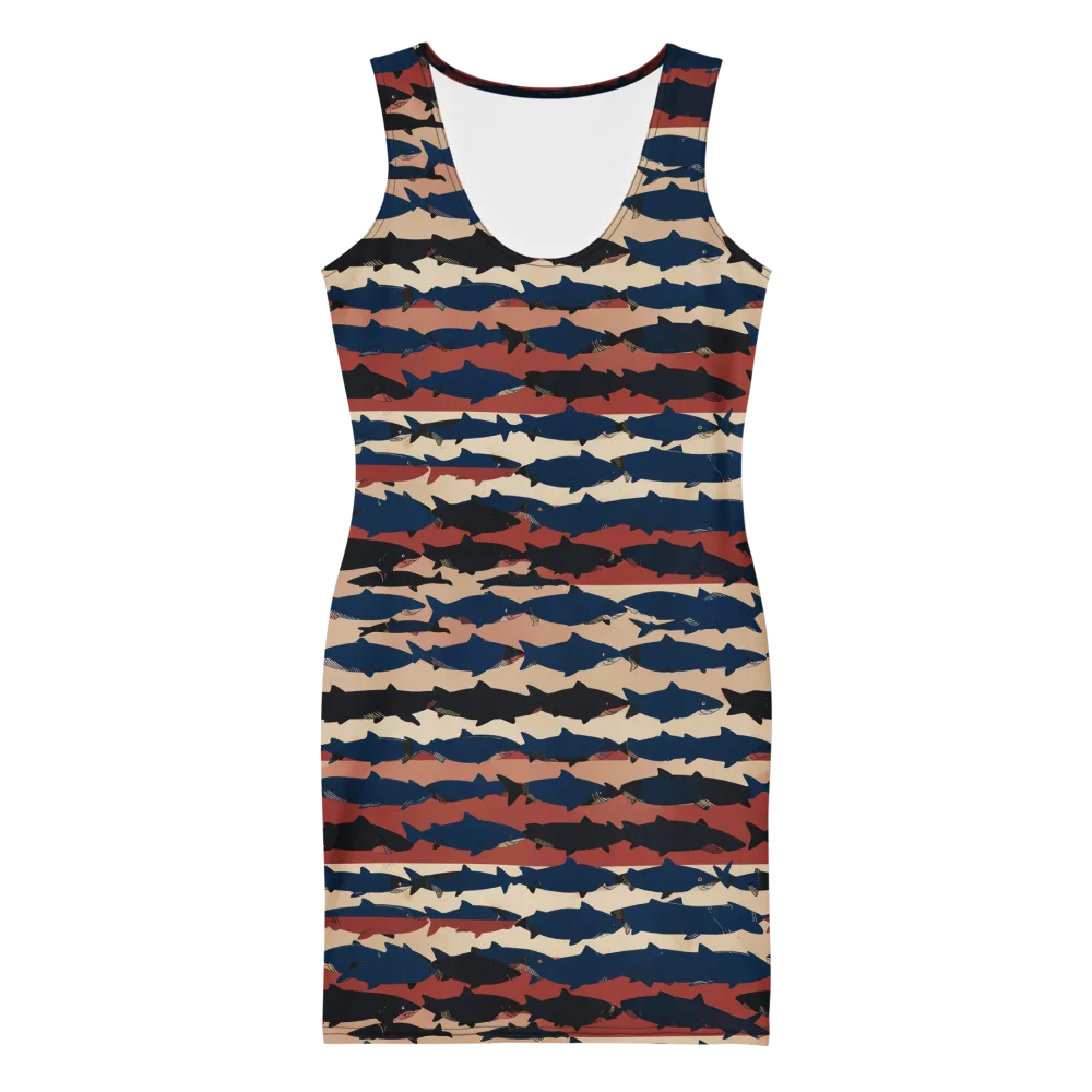 Midnight Run Fish on Bodycon Dress — Front