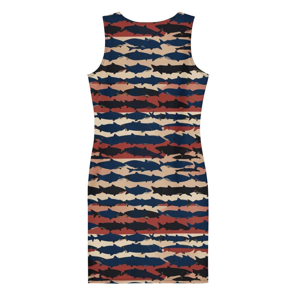 Midnight Run Fish on Bodycon Dress — Back