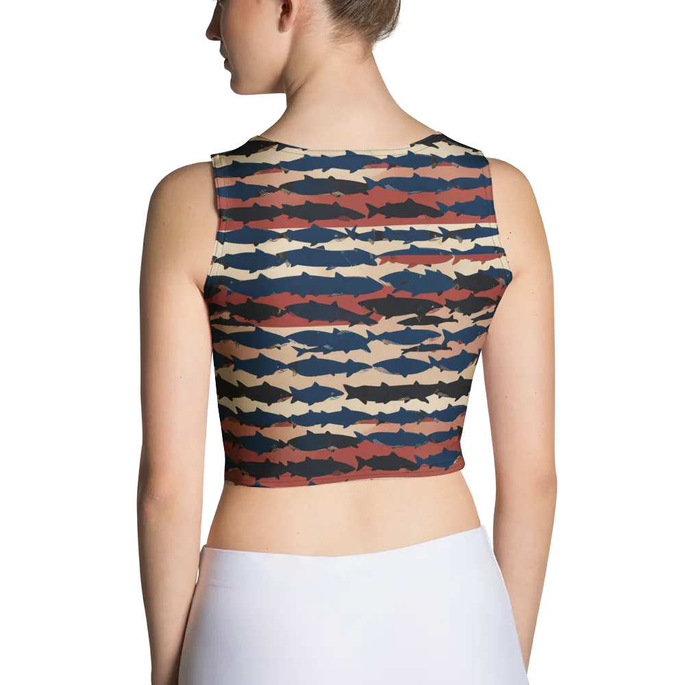 Midnight Run Fish on Crop Top — Back