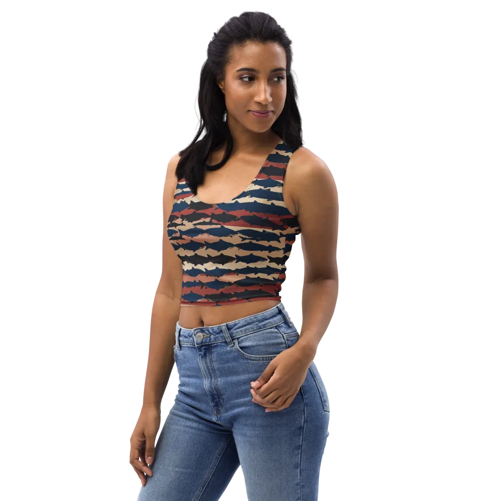Midnight Run Fish on Crop Top — Left Front