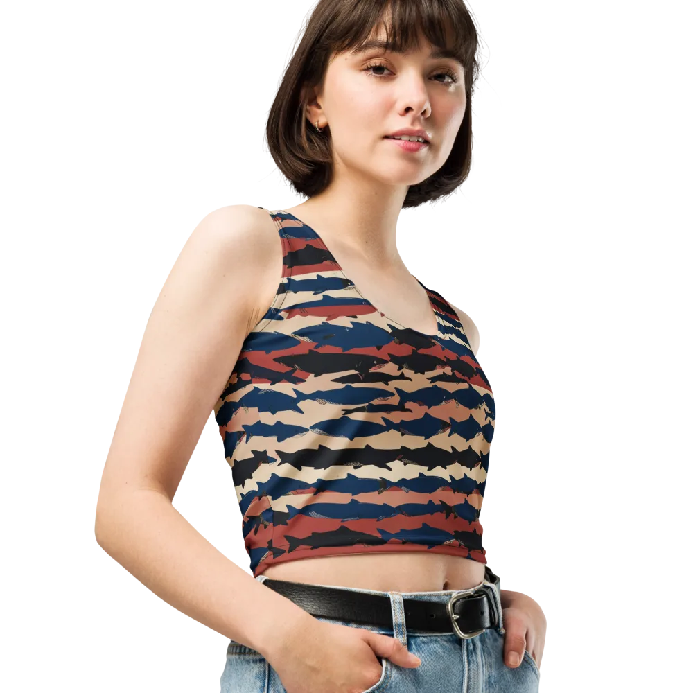 Midnight Run Fish on Crop Top — Right Front