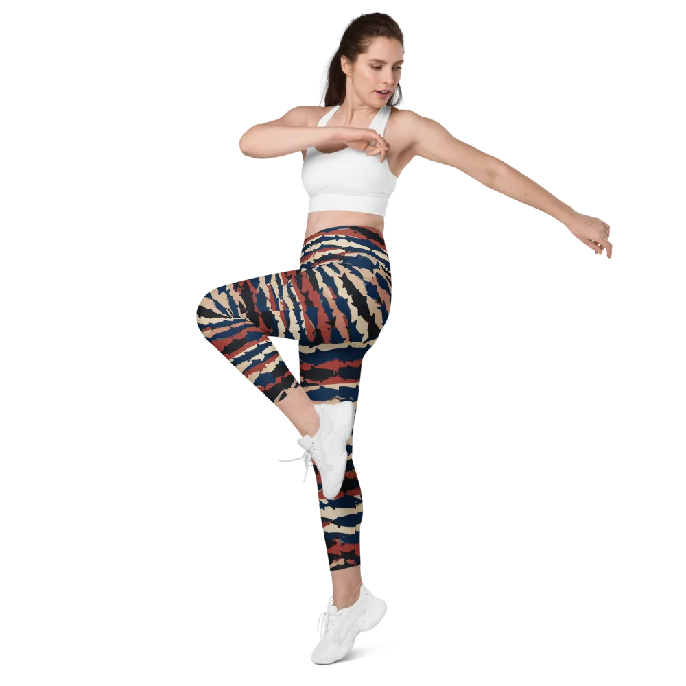 Midnight Run Fish on Leggings with Pockets — Left Front