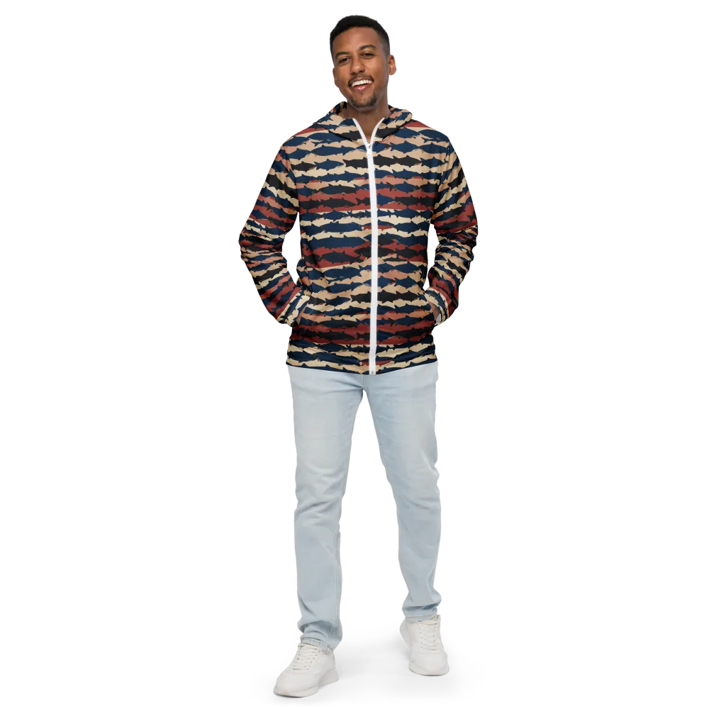 Midnight Run Fish on Men's Windbreaker — Front
