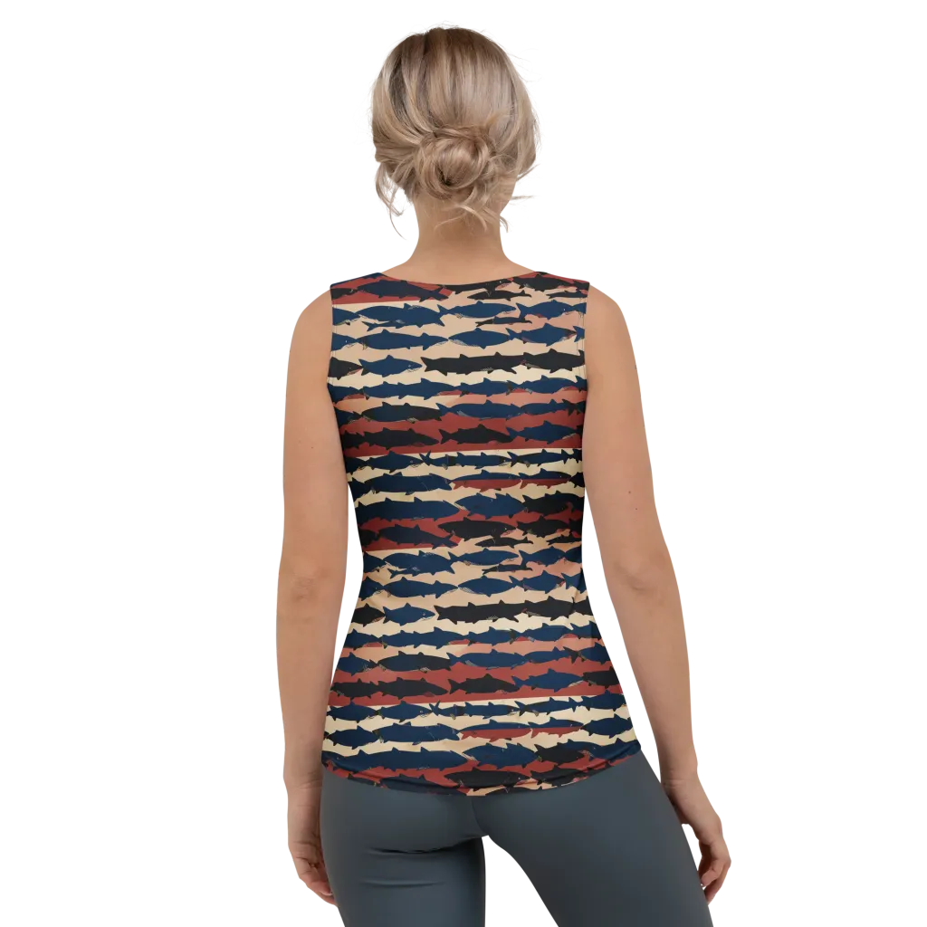 Midnight Run Fish on Women's Tank Top — Back