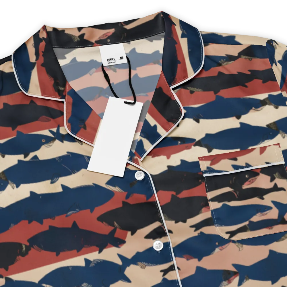 Midnight Run Fish on Women's Short Sleeve Pajama Top — Product details