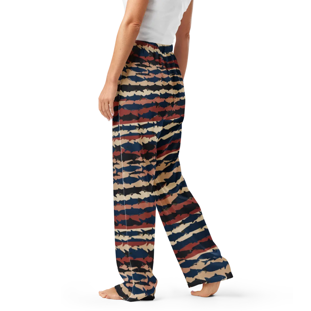 Midnight Run Fish on Women's Pajama Pants — Left