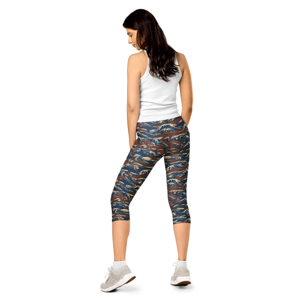 Tidal Teeth on Capri Leggings — Back