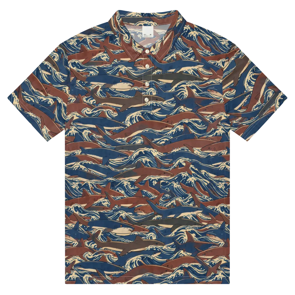 Tidal Teeth on Men's Slim Fit Polo Shirt — Front