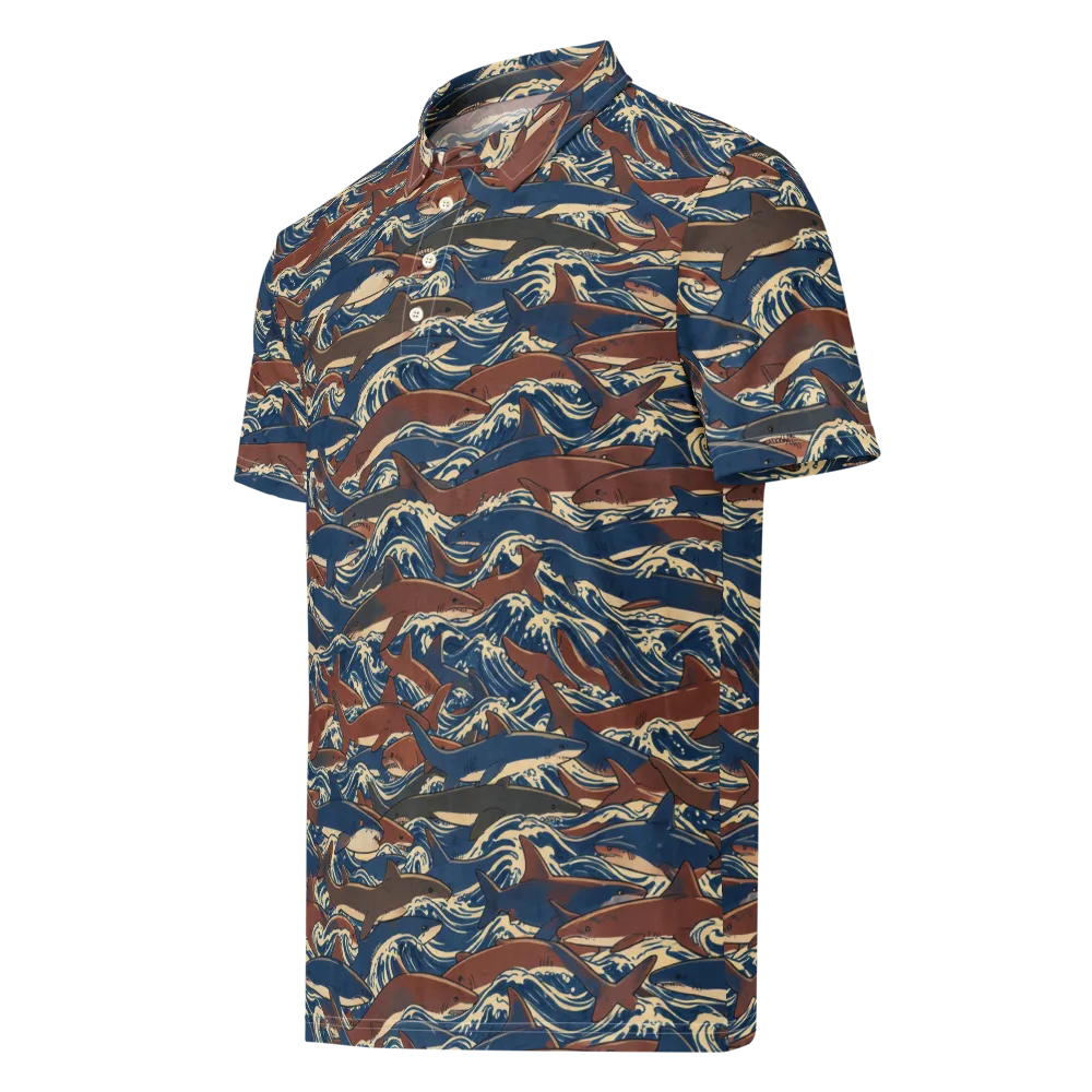Tidal Teeth on Men's Slim Fit Polo Shirt — Left Front