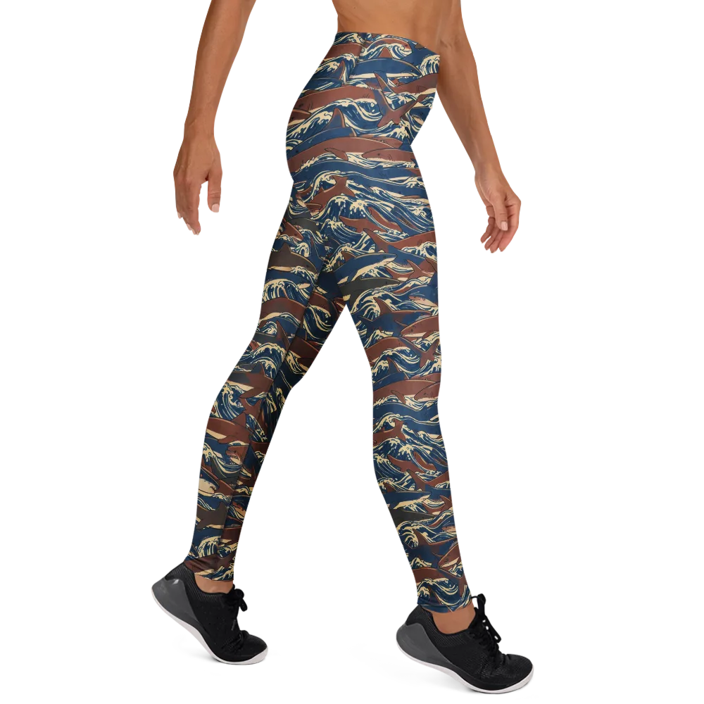 Tidal Teeth on Yoga Leggings — Right