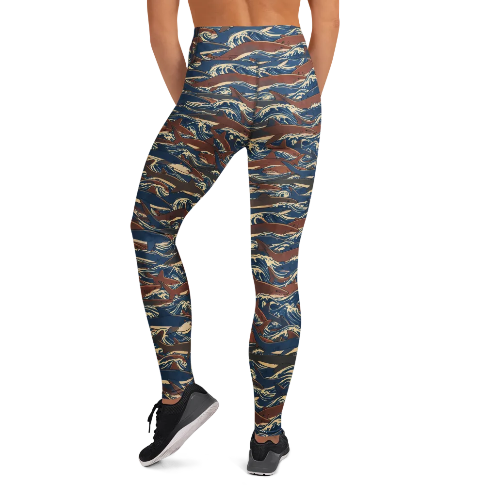 Tidal Teeth on Yoga Leggings — Back