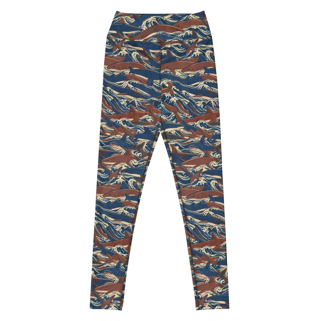 Tidal Teeth on Yoga Leggings — Front